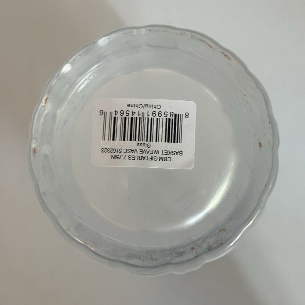 MIKASA Basketweave Vase Celebrations Crystal Round Vase 7.75” - Picture 5 of 5